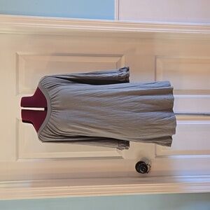 Cezanne Small Gray 3/4 Sleeve Ruffle Sleeve Top